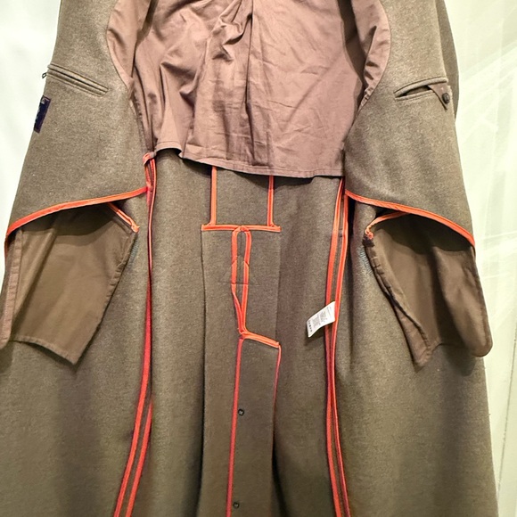 Todd Snyder Olive Military Coat with Gold Buttons & shearling Collar - Picture 9 of 16